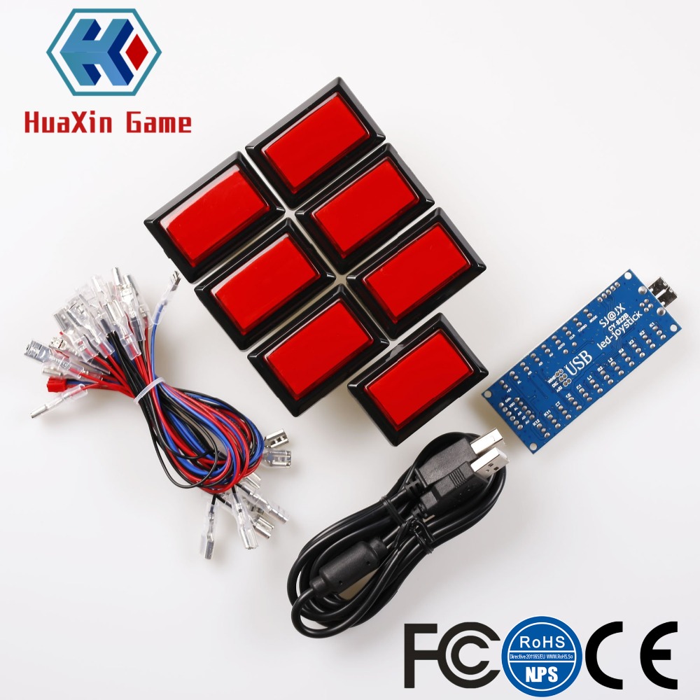 Arcade Button Kit - Rectangular LED Illuminated Push Button Arcade