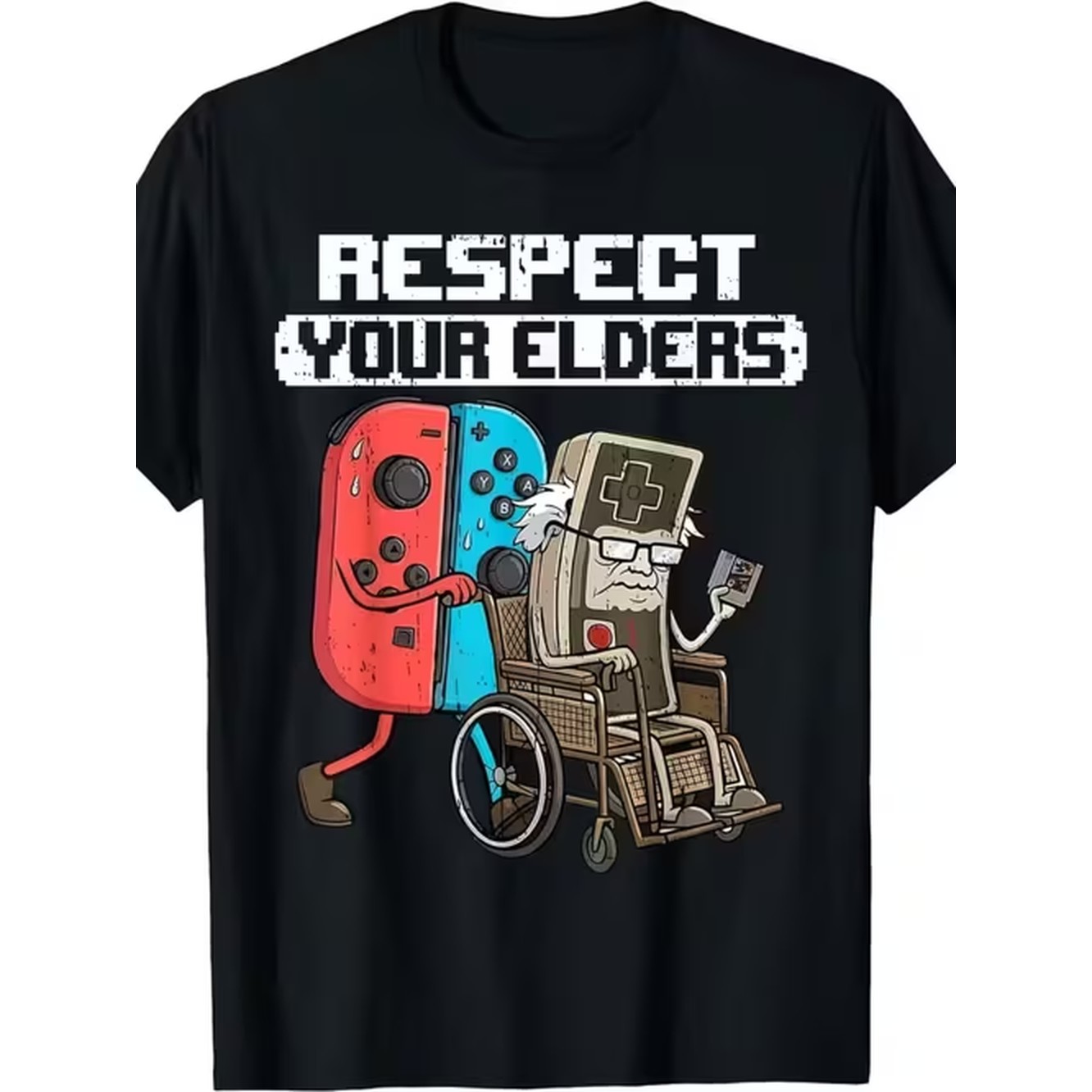 Retro Gaming Shirt - Mens Pattern T Shirt Theme Elders