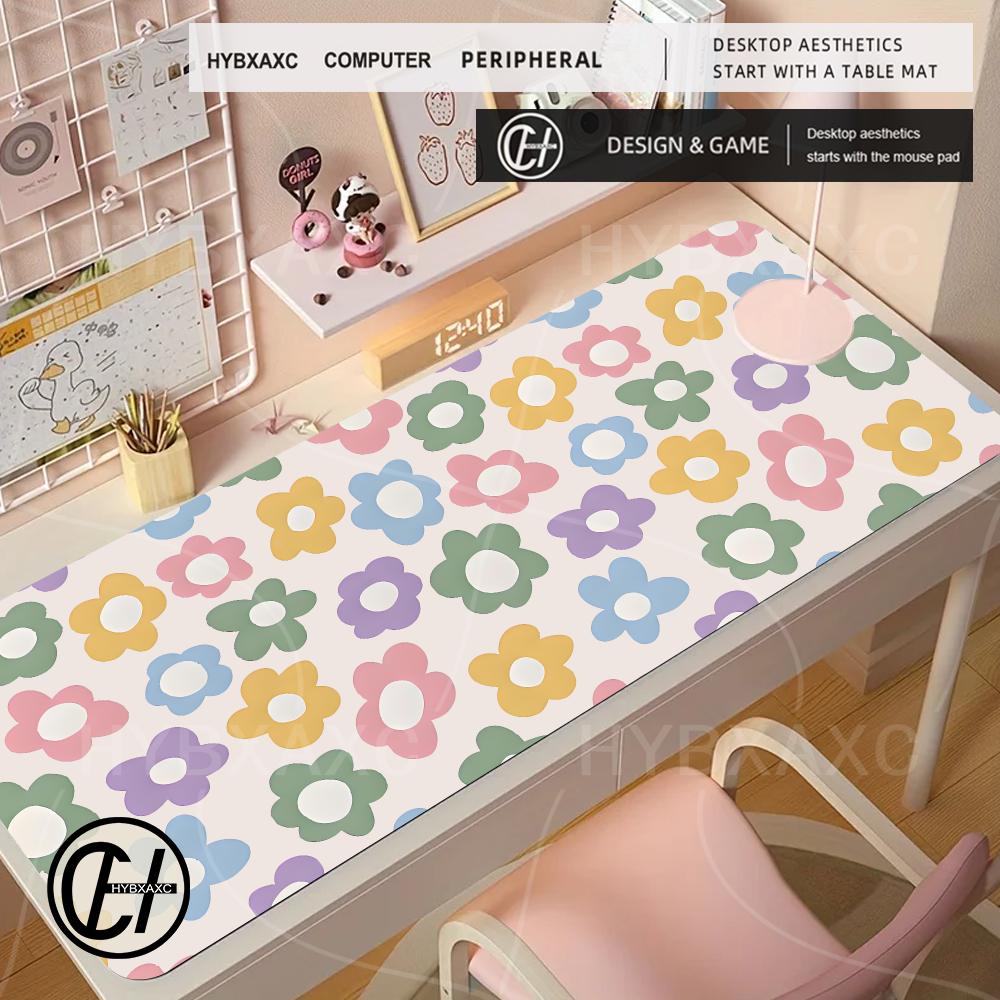 Mouse Gaming Retro - Colorful Groovy Flowers Mouse Pad 90x40cm