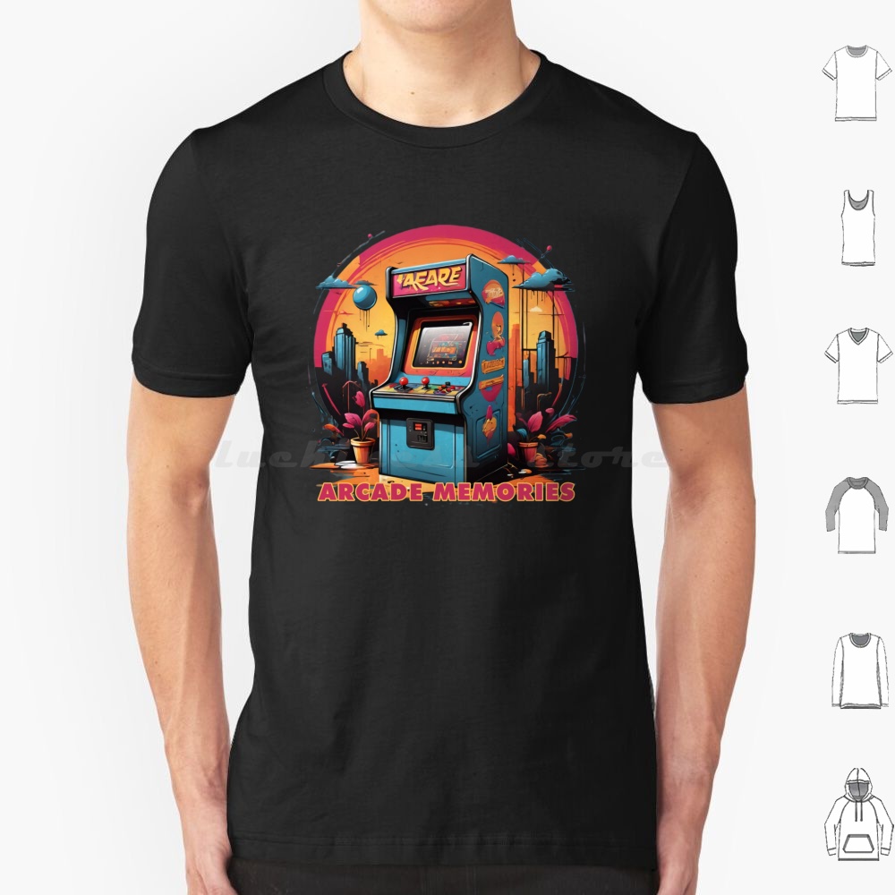 Retro Gaming Machine - Arcade Memories-Arcade T Shirt Cotton Men