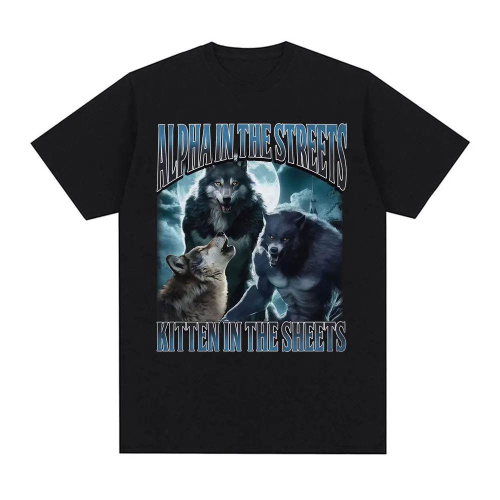 Retro Gaming Shirt - Funny werewolf meme T-shirt for womencasual