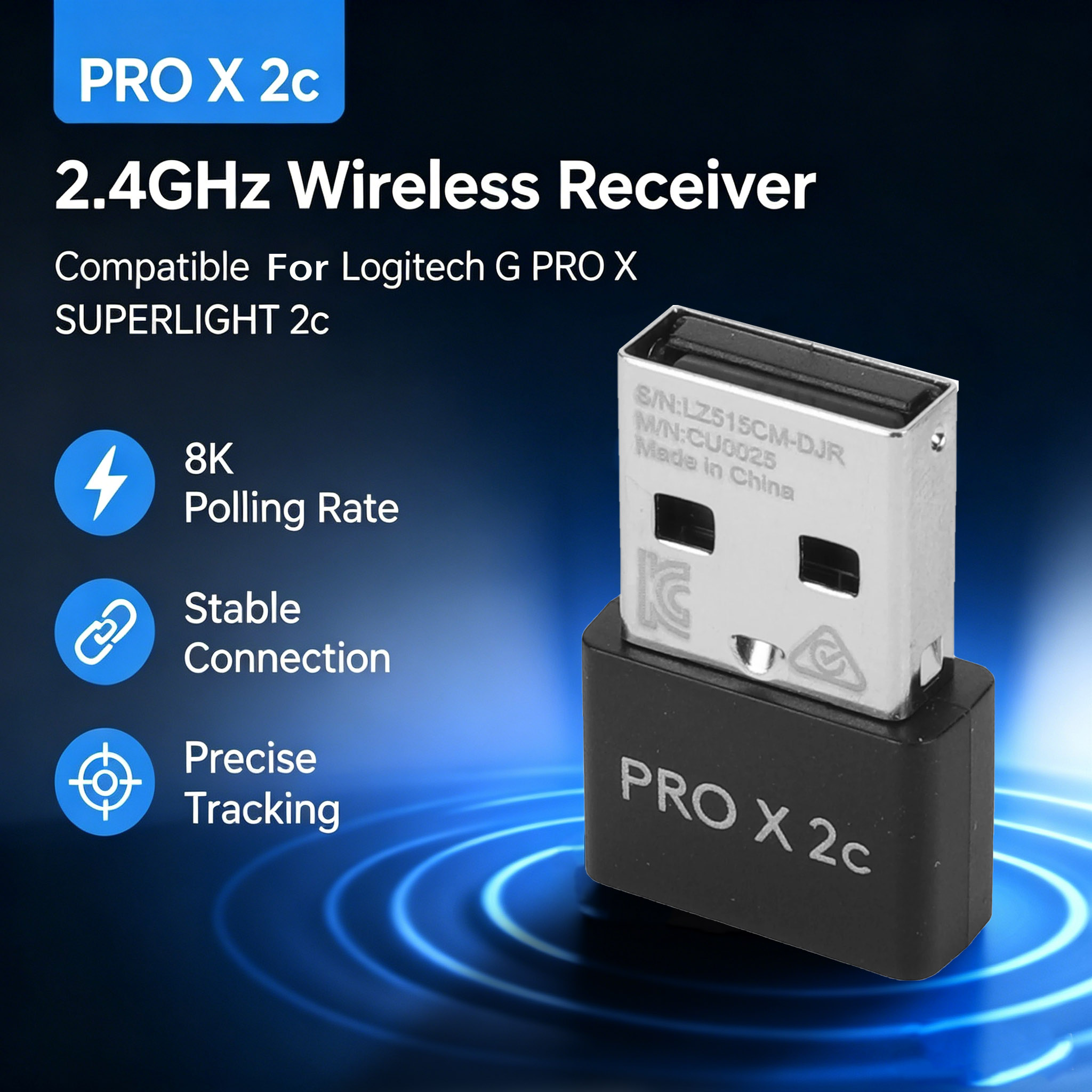 Logitech Mouse G Pro X Superlight - Convenient receiver suitable for Logitech G