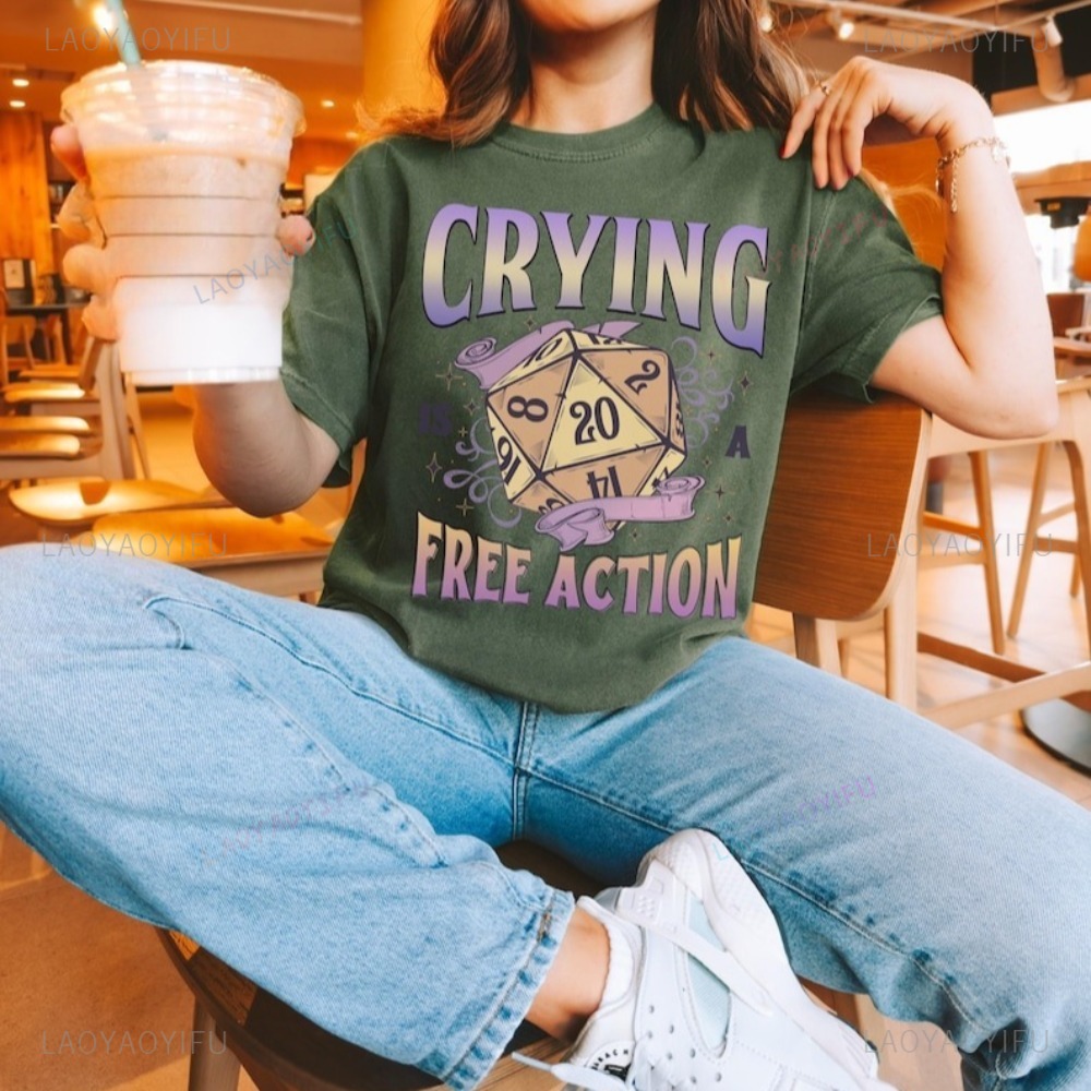 Funny DnD Crying Is A Free Act - Retro Gaming Shirt recension och pris