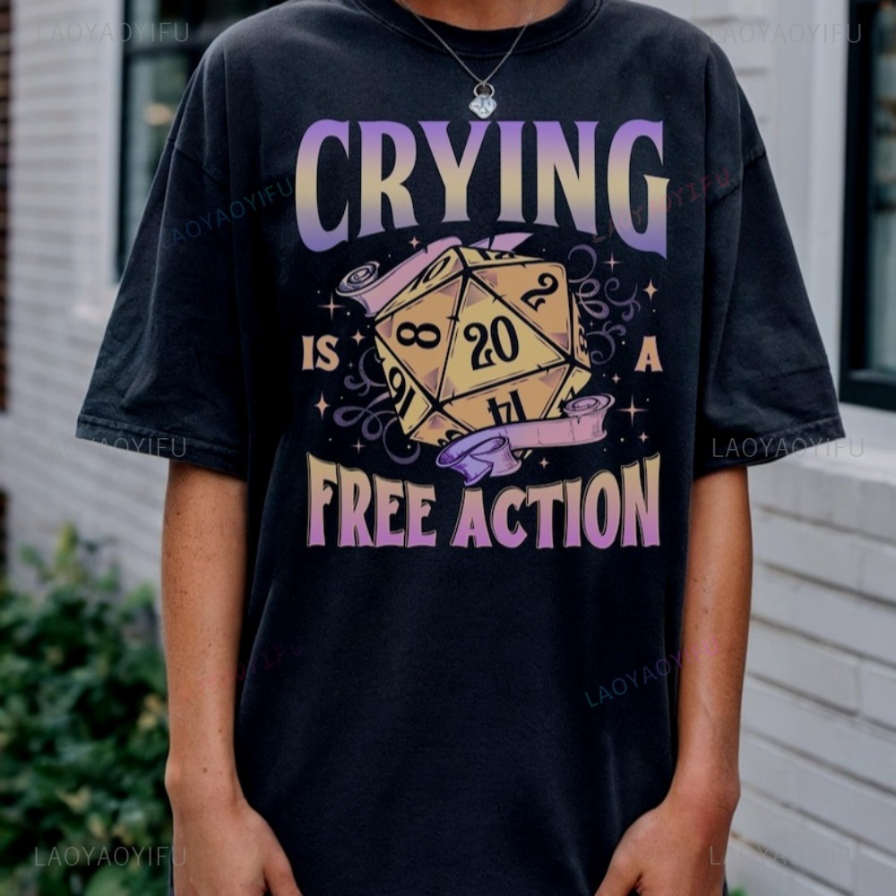 Funny DnD Crying Is A Free Act - Retro Gaming Shirt recension och pris