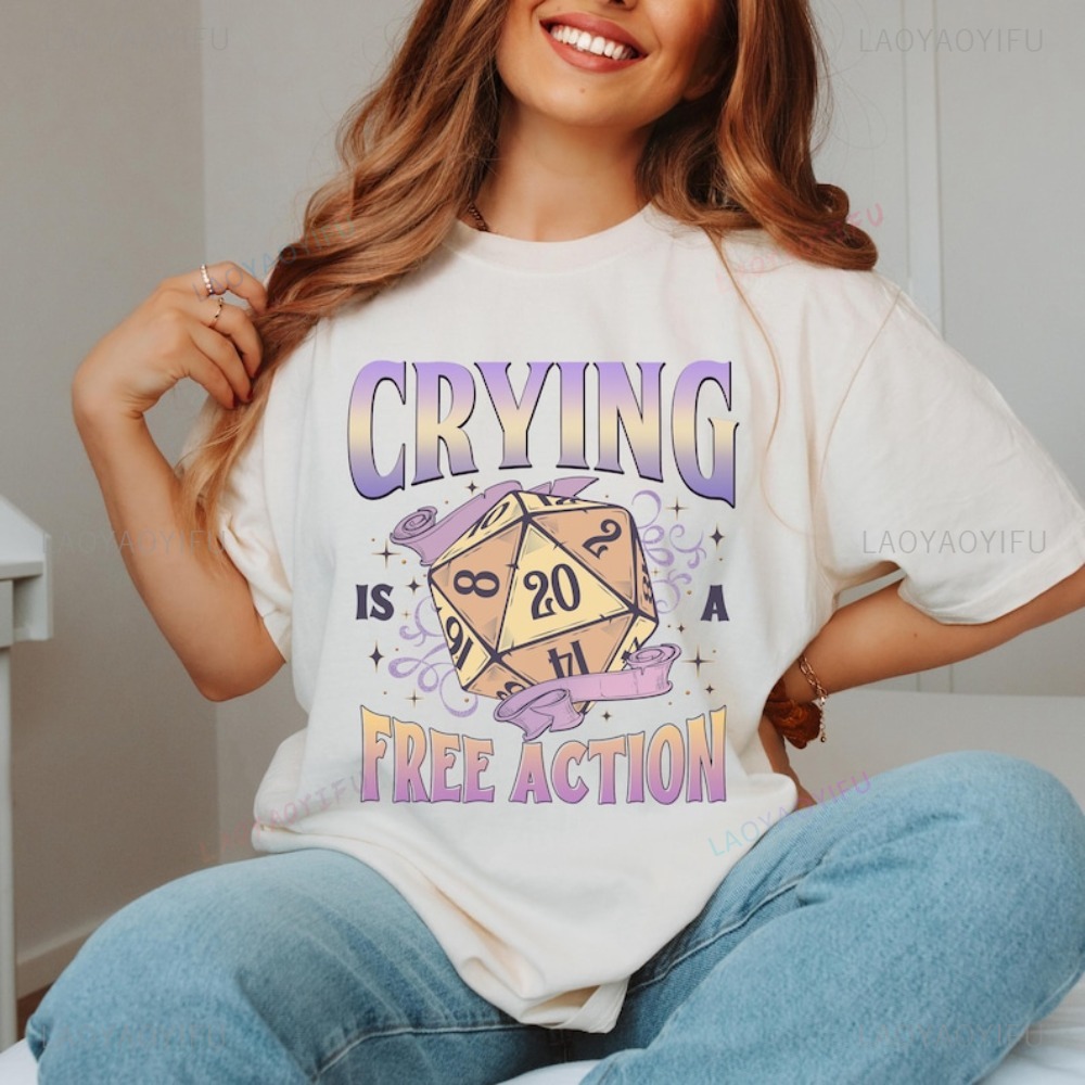 Funny DnD Crying Is A Free Act - Retro Gaming Shirt recension och pris