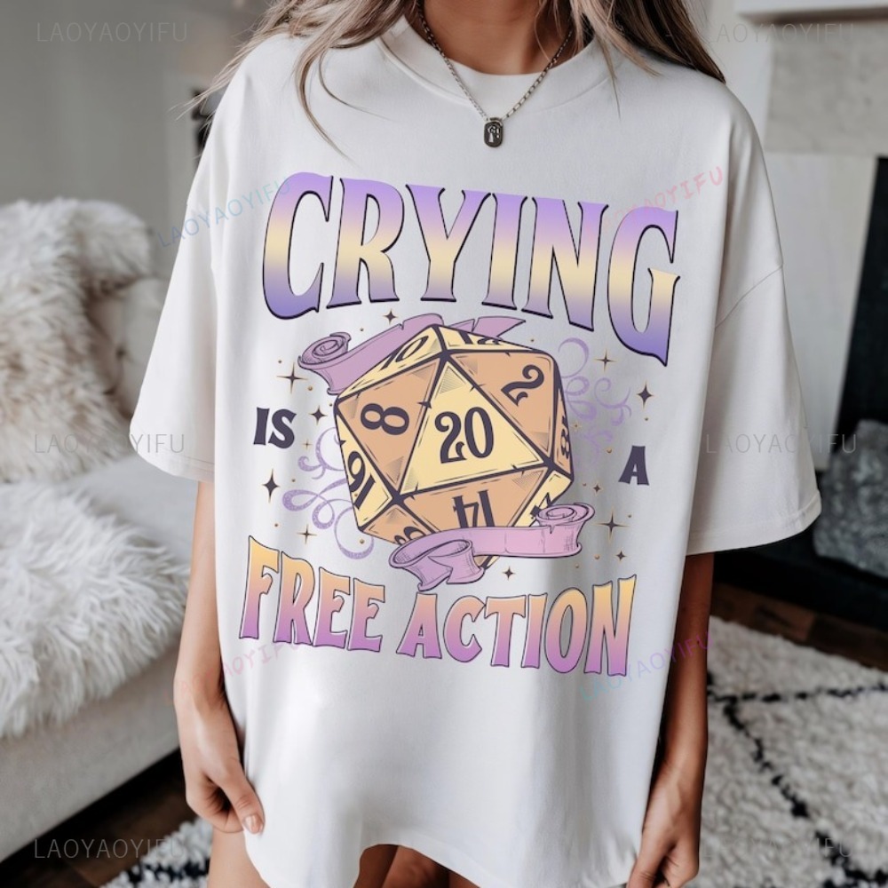 Funny DnD Crying Is A Free Act - Retro Gaming Shirt recension och pris