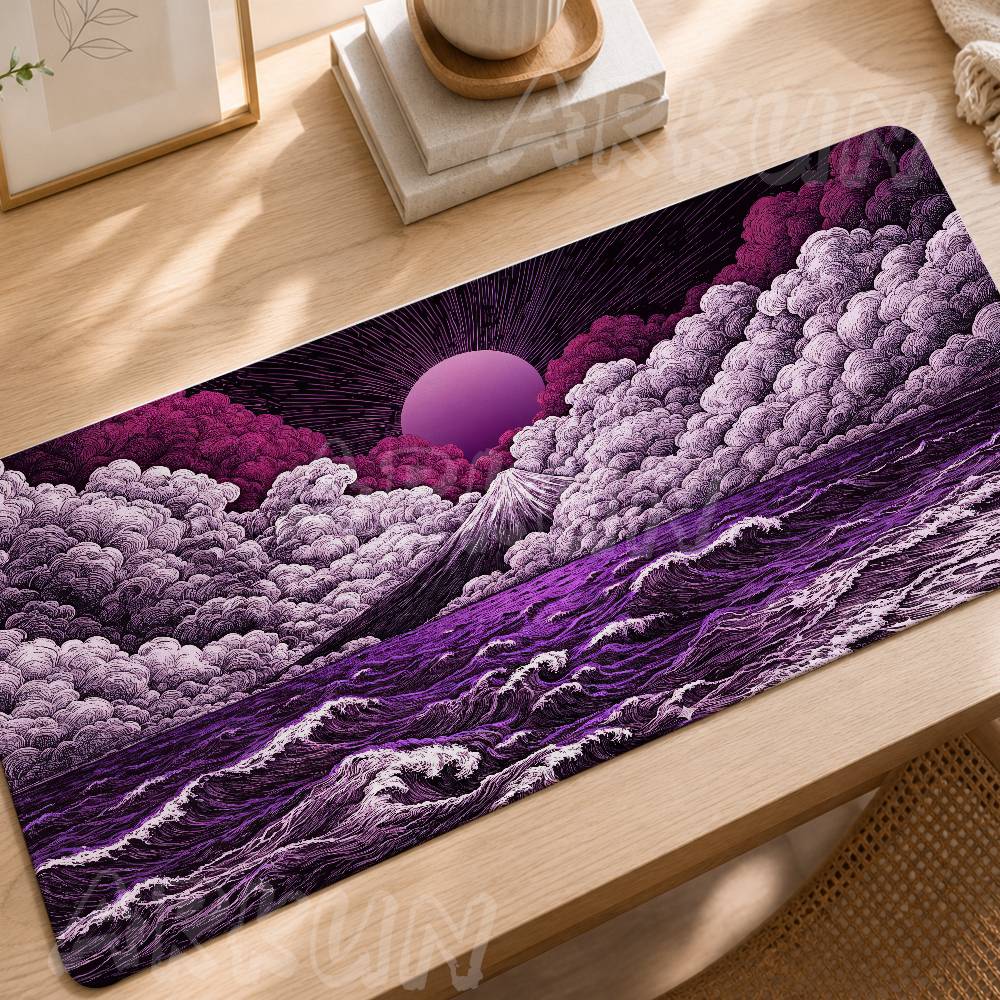 Purple Ukiyo-e Mount Fuji Ocea - Mouse Gaming Retro recension och pris