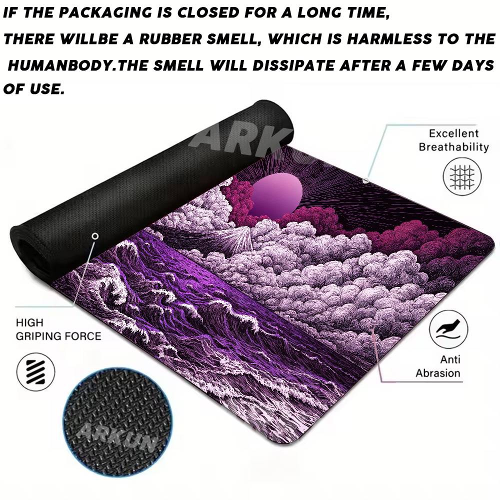 Purple Ukiyo-e Mount Fuji Ocea - Mouse Gaming Retro recension och pris