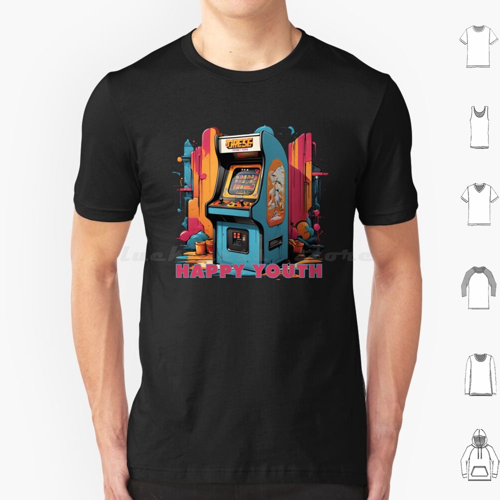 Happy Youth-Arcade T Shirt Men - Retro Gaming Machine recension och pris