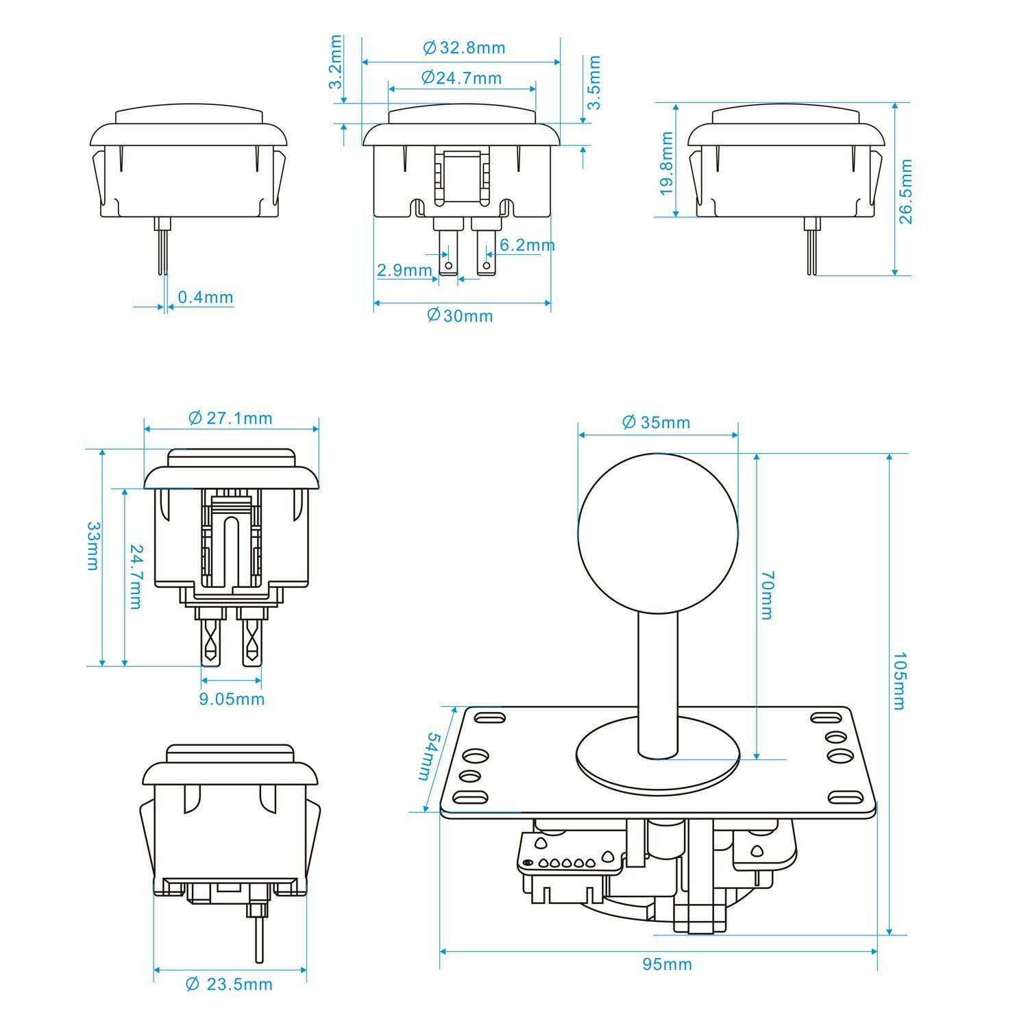 SJ@JX 2 Player Arcade DIY Kit  - Arcade Button Kit recension och pris