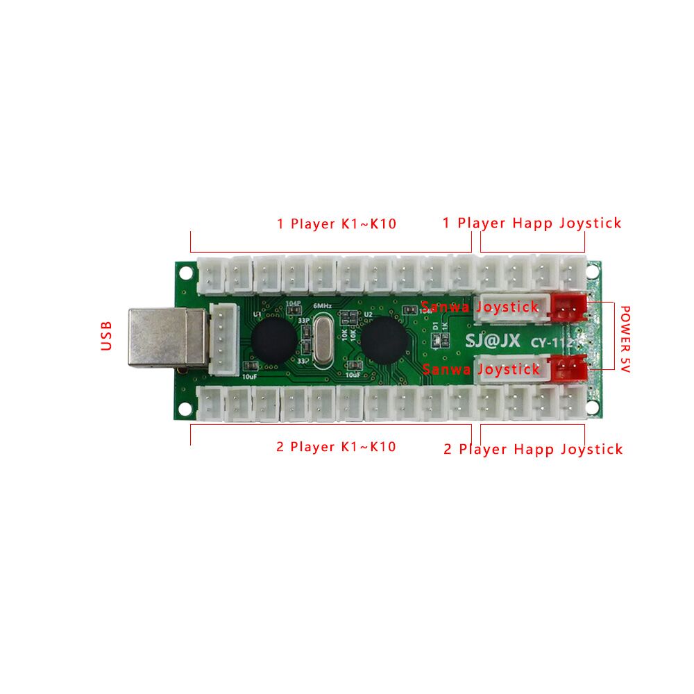 SJ@JX 2 Player Arcade DIY Kit  - Arcade Button Kit recension och pris