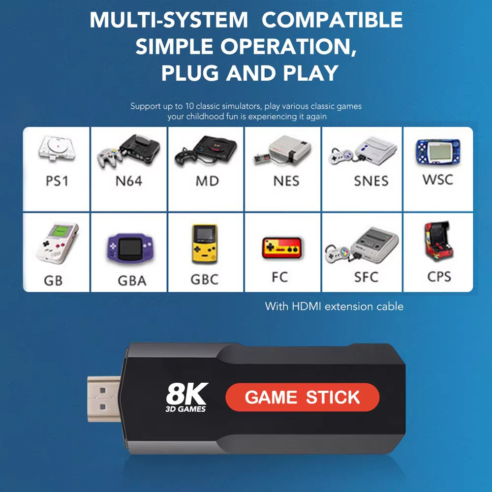 X2 Game Stick HD 4K 8K 3D Cons - Retro Gaming Tablet recension och pris
